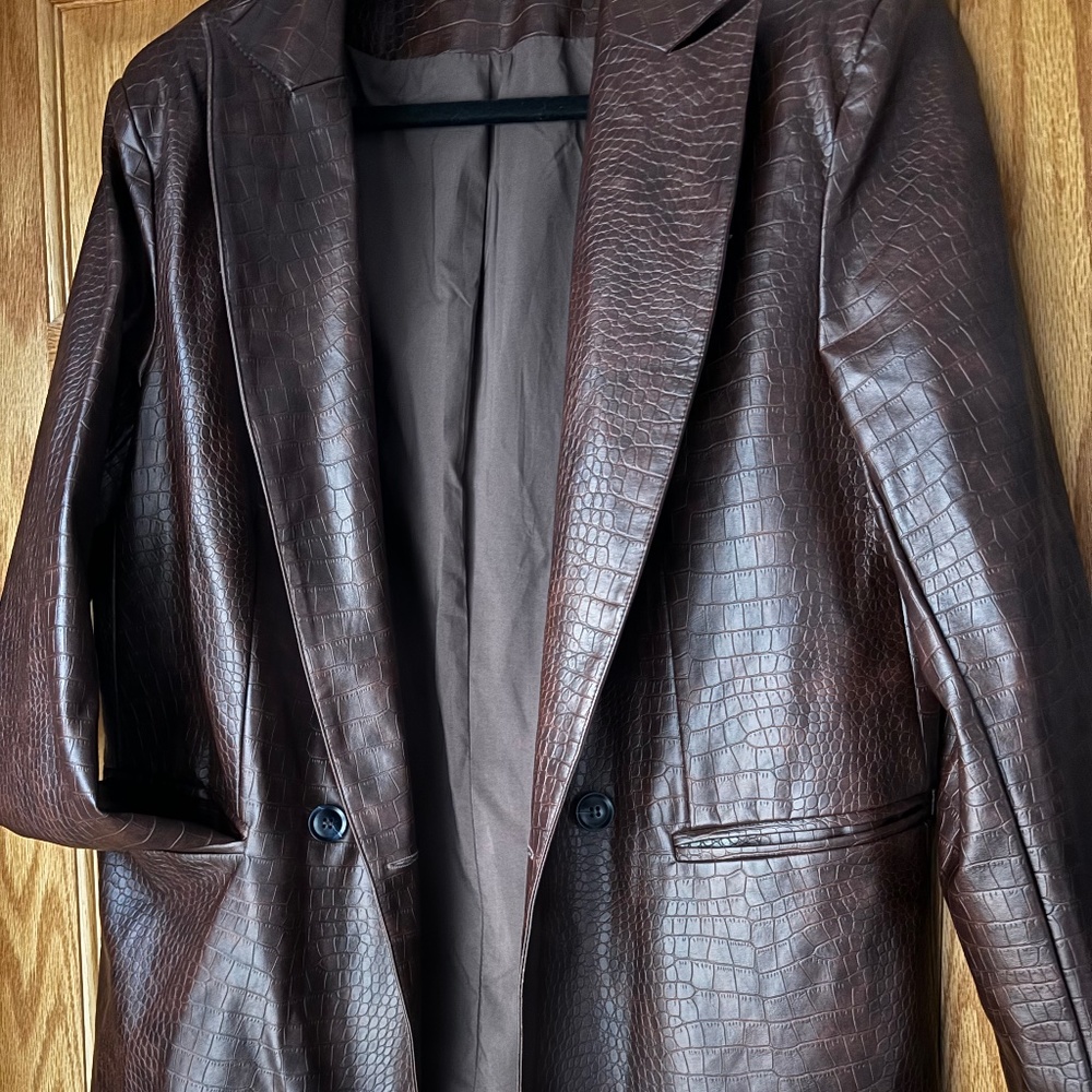 Faux Leather Outerwear Jacket